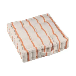 Coussin de sol extérieur toile de coton (45 x 45 cm) Ocealys Corail