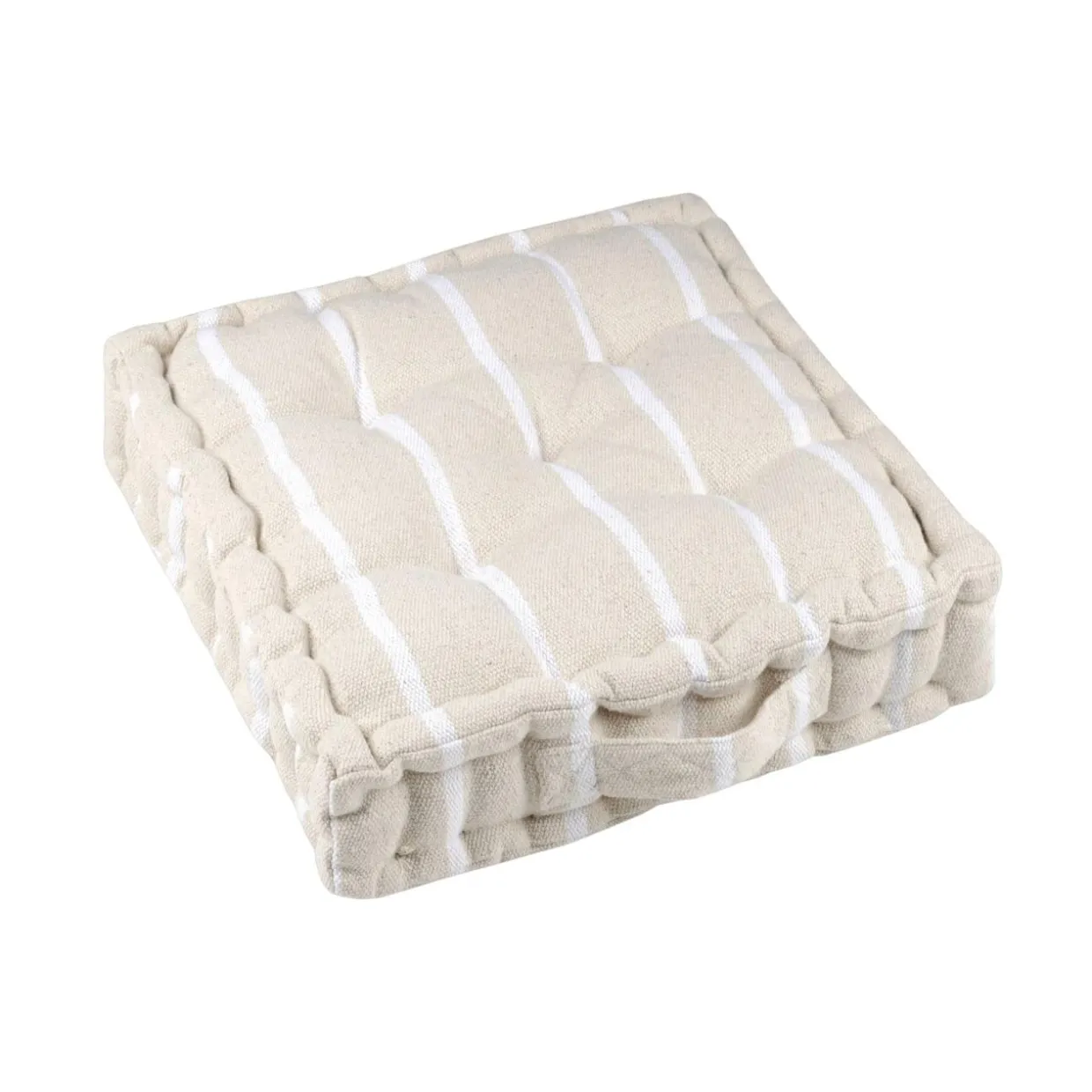 Coussin de sol extérieur toile de coton (45 x 45 cm) Ocealys Blanc