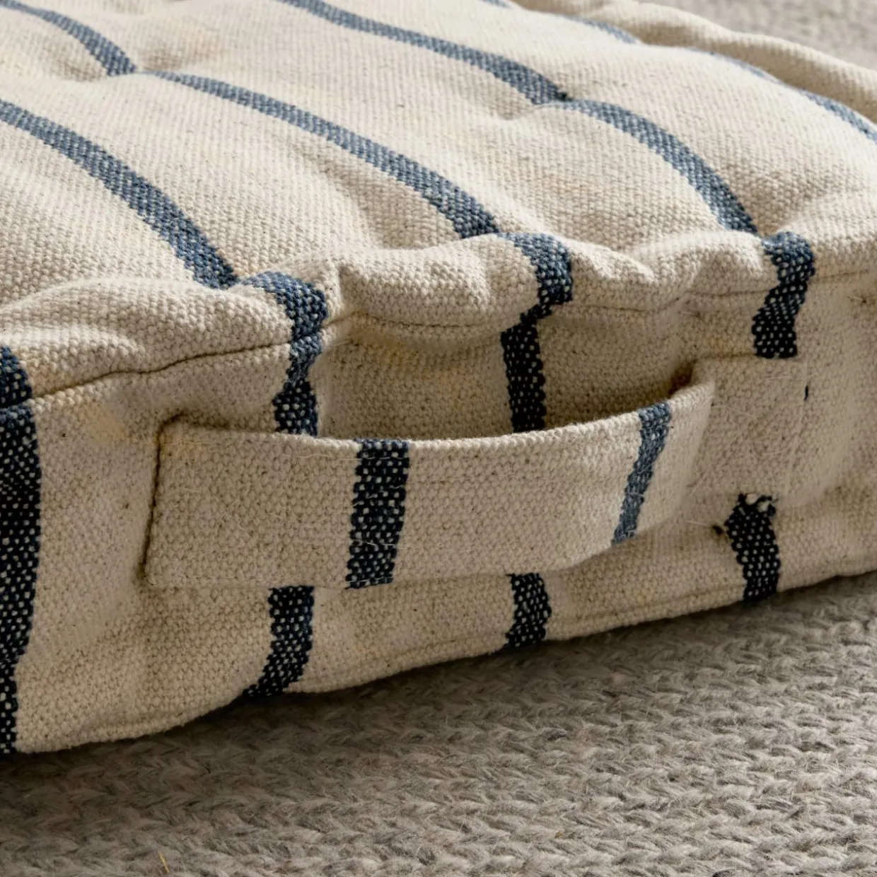 Coussin de sol extérieur toile de coton (45 x 45 cm) Ocealys Bleu marine