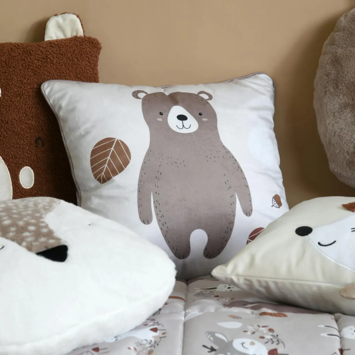 Coussin enfant carré (40 x 40 cm) Gabin Taupe