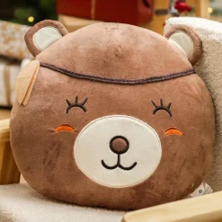 Coussin enfant (27 x 30 cm) Tête d'Ours Marron