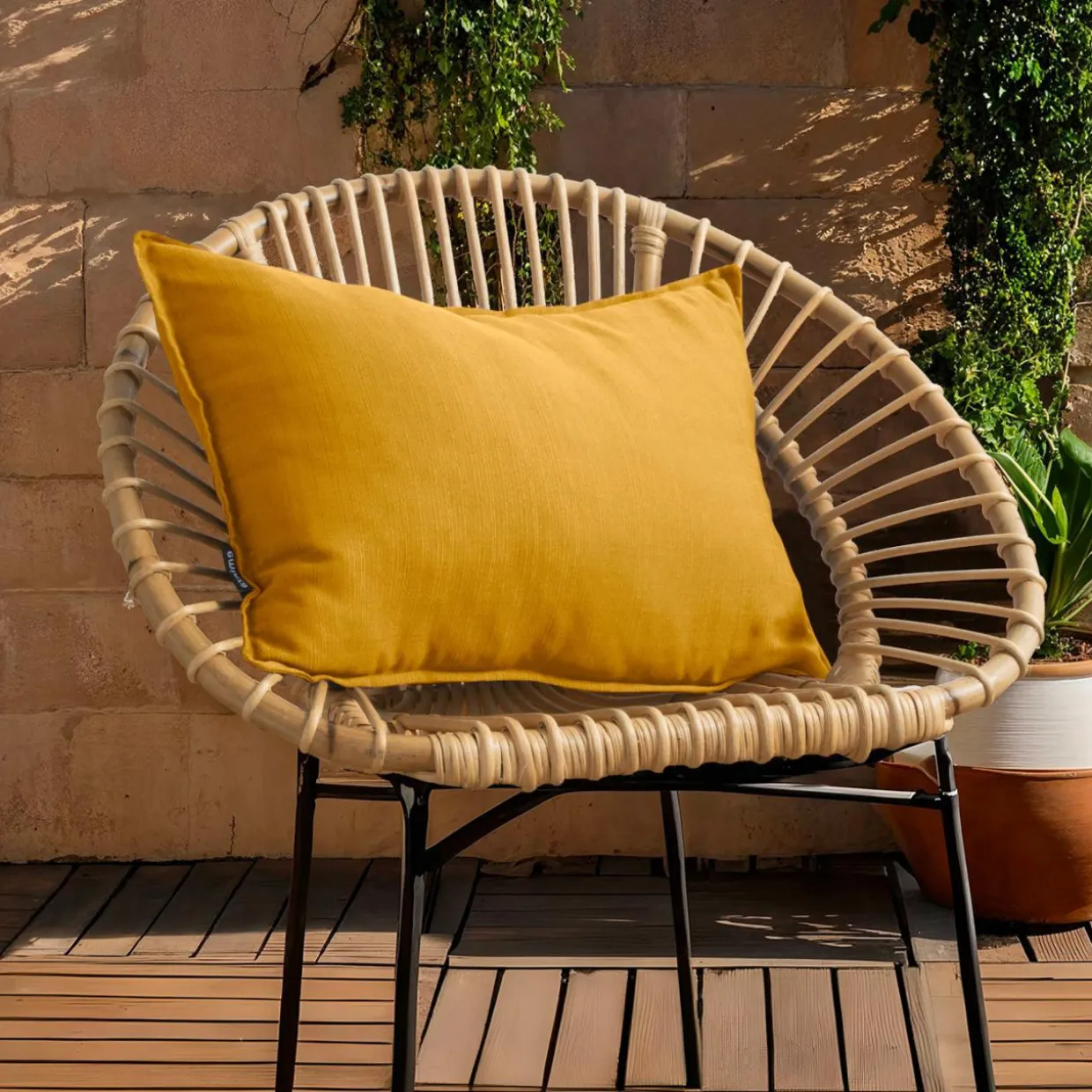 Coussin extérieur rectangulaire (40 x 60 cm) Sunset Jaune moutarde