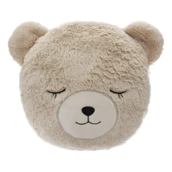 Coussin fausse fourrure enfant (27 cm) Ours Beige