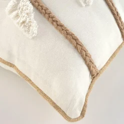 Coussin rectangulaire coton (30 x 50 cm) Sahara Ecru