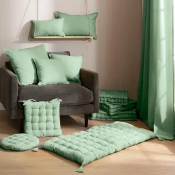 Coussin rectangulaire coton (30 x 50 cm) Pixel Vert menthe