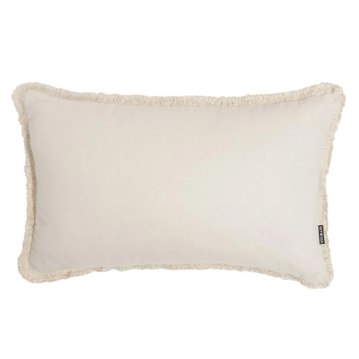 Coussin rectangulaire coton (40 x 60 cm) Pixel franges Beige