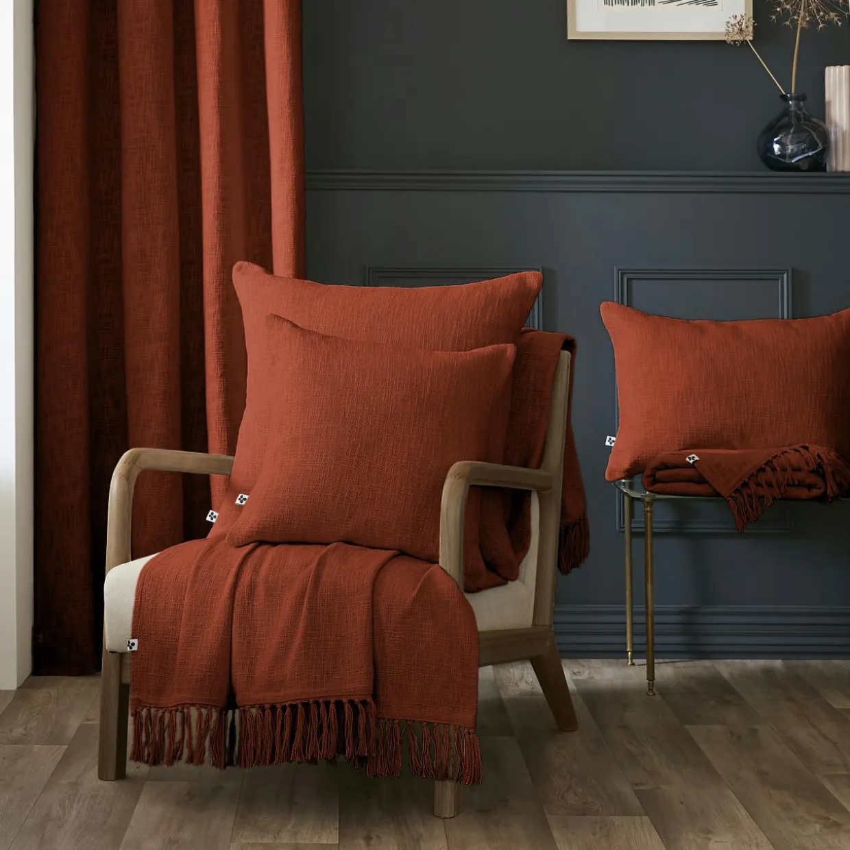 Coussin rectangulaire coton (40 x 60 cm) Sixtine Terracotta