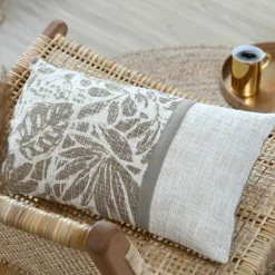 Coussin rectangulaire coton (30 x 50 cm) Hemera Taupe