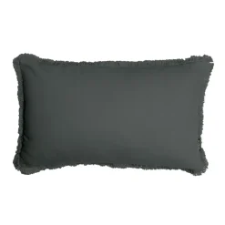Coussin rectangulaire coton (40 x 60 cm) Pixel franges Gris anthracite