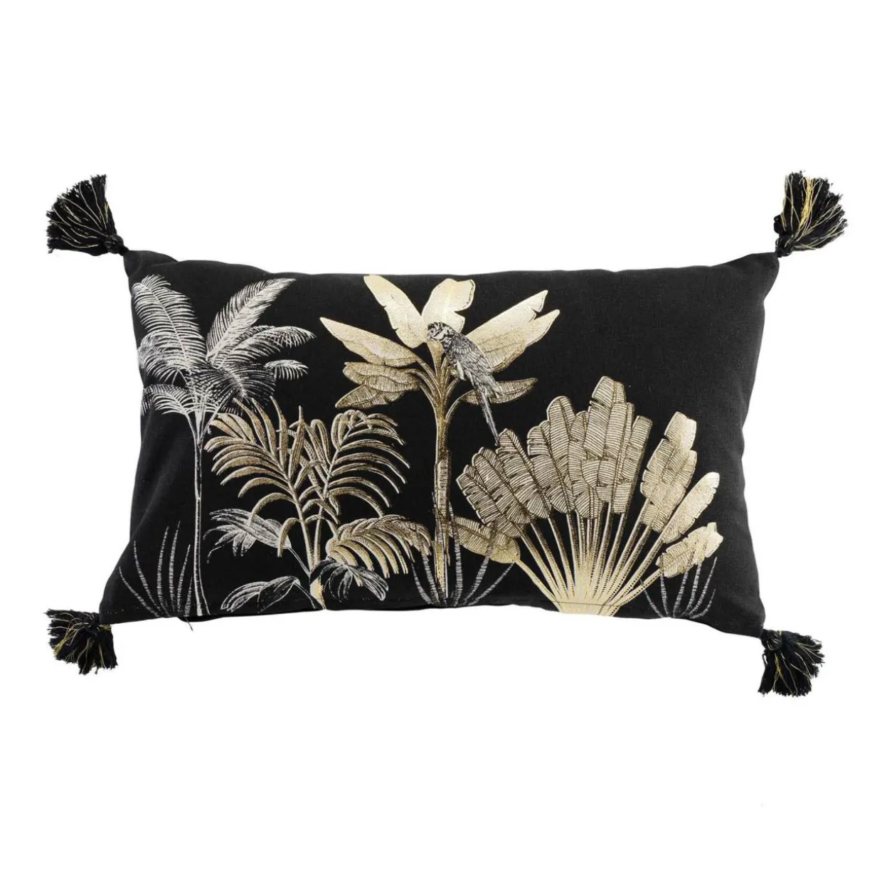 Coussin rectangulaire coton (30 x 50 cm) Karaba Noir