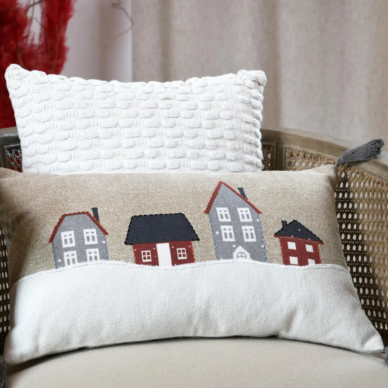Coussin rectangulaire coton (30 x 50 cm) Cornouailles Beige