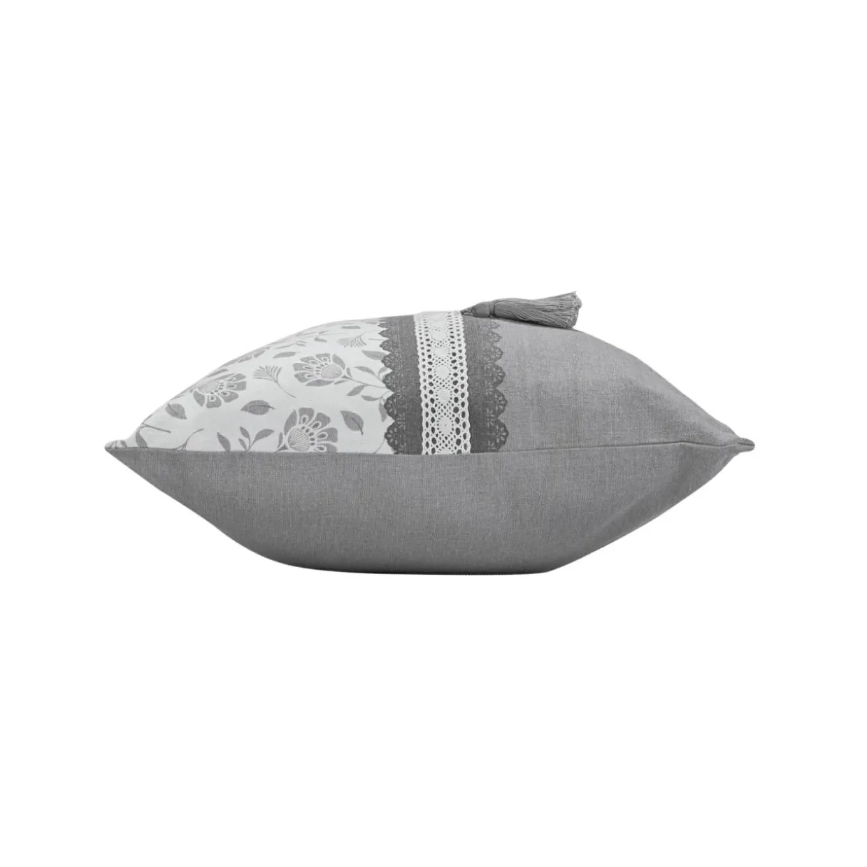 Coussin rectangulaire coton (40 x 60 cm) Flavie Gris