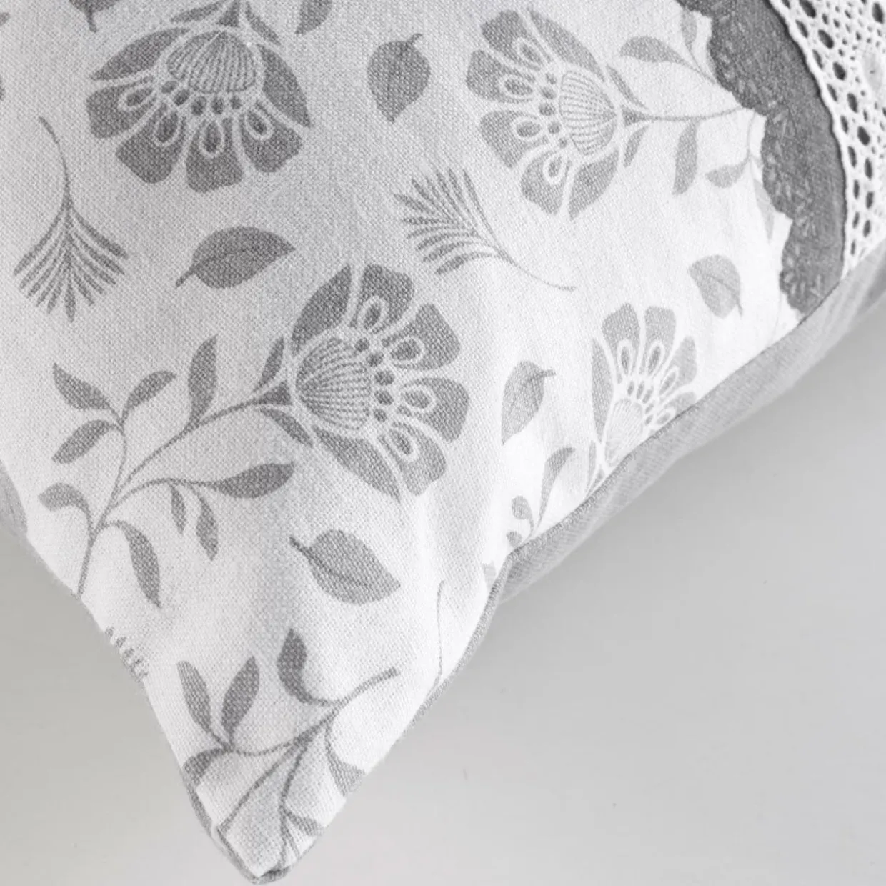 Coussin rectangulaire coton (40 x 60 cm) Flavie Gris