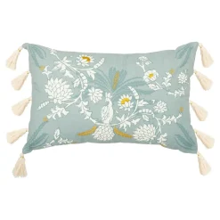 Coussin rectangulaire coton (38 x 58 cm) Wild Vert céladon