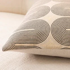 Coussin rectangulaire coton (40 x 60 cm) Ondine Noir