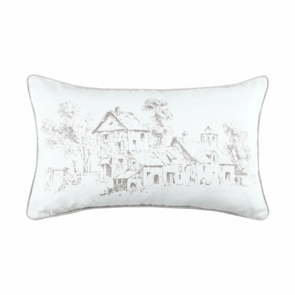 Coussin rectangulaire coton (50 cm) Sophie Ecru