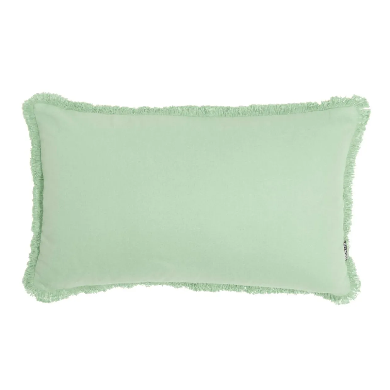 Coussin rectangulaire coton (40 x 60 cm) Pixel franges Vert menthe