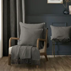Coussin rectangulaire coton (40 x 60 cm) Sixtine Gris ardoise