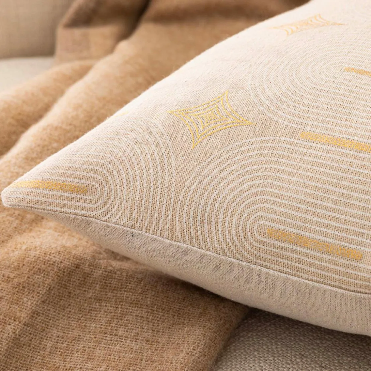 Coussin rectangulaire coton (40 x 60 cm) Ondine Blanc