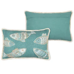 Coussin rectangulaire coton (35 x 50 cm) Barbade Vert céladon