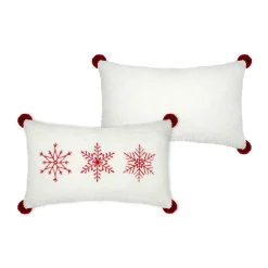 Coussin rectangulaire effet fausse fourrure (30 x 50 cm) Bessey Rouge