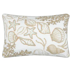 Coussin rectangulaire en coton (35 x 50 cm) Barbade Blanc