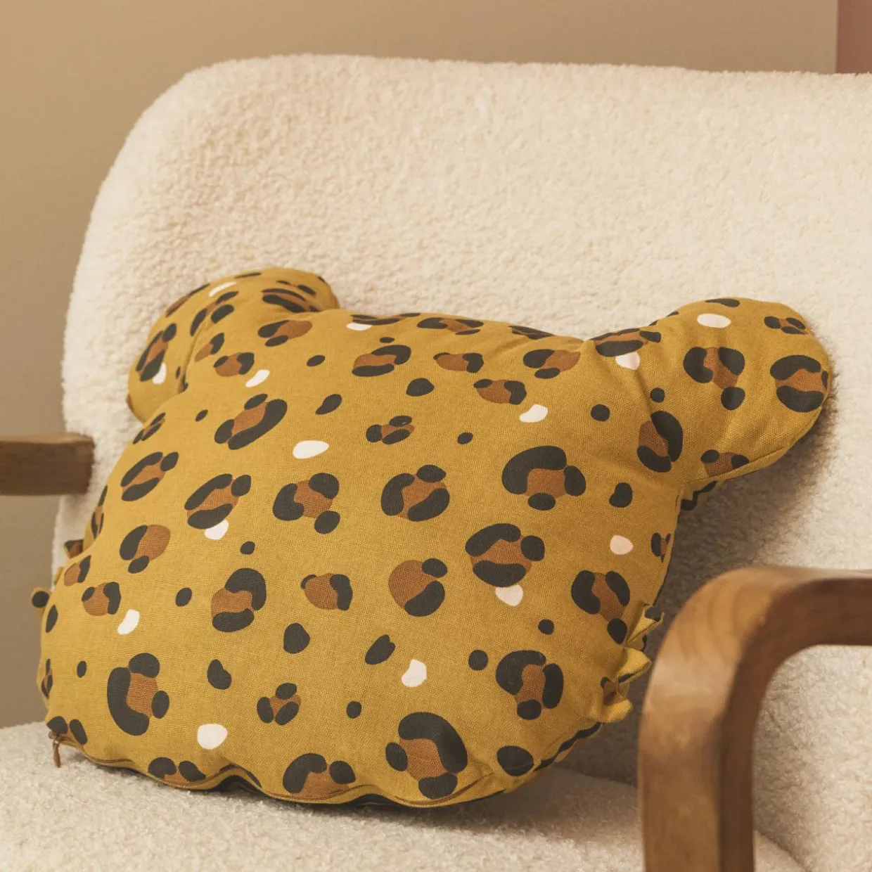 Coussin rectangulaire enfant coton (45 x 40 cm) Lola Caramel