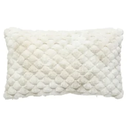 Coussin rectangulaire fausse fourrure (38 x 58 cm) Adriel Beige