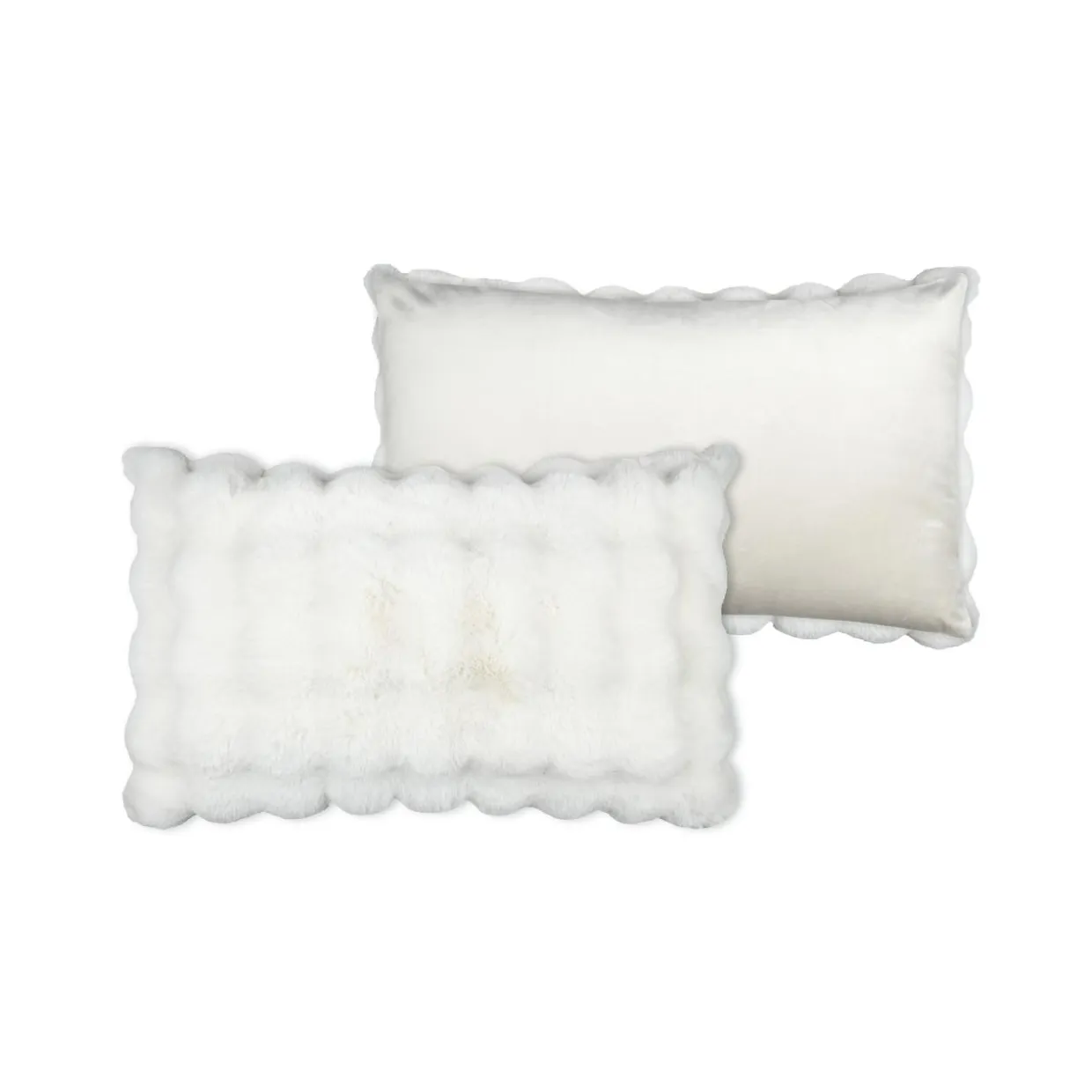 Coussin rectangulaire fausse fourrure (50 x 80 cm) Nebraska Ecru