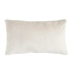 Coussin rectangulaire flanelle (40 x 60 cm) Zag Ecru
