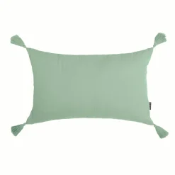 Coussin rectangulaire gaze de coton (40 x 60 cm) Gaïa Vert eucalyptus
