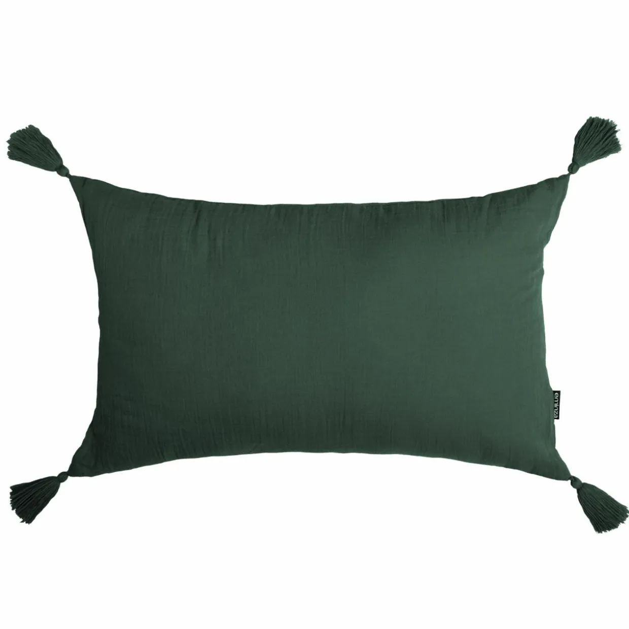 Coussin rectangulaire gaze de coton (40 x 60 cm) Gaïa Vert Sapin