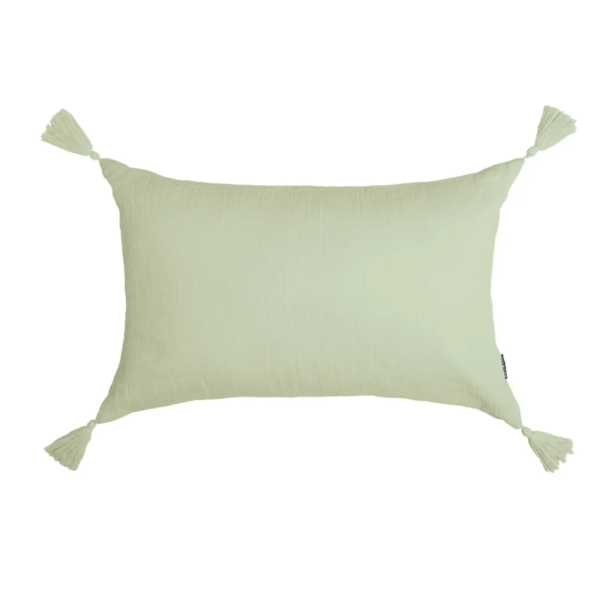 Coussin rectangulaire gaze de coton (40 x 60 cm) Gaïa Vert tilleul