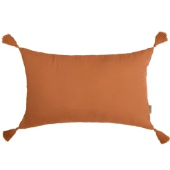 Coussin rectangulaire gaze de coton (40 x 60 cm) Gaïa Abricot