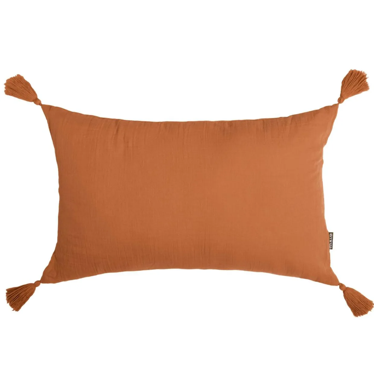Coussin rectangulaire gaze de coton (40 x 60 cm) Gaïa Abricot