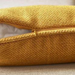 Coussin rectangulaire tissé (40 x 60 cm) Alba Jaune moutarde