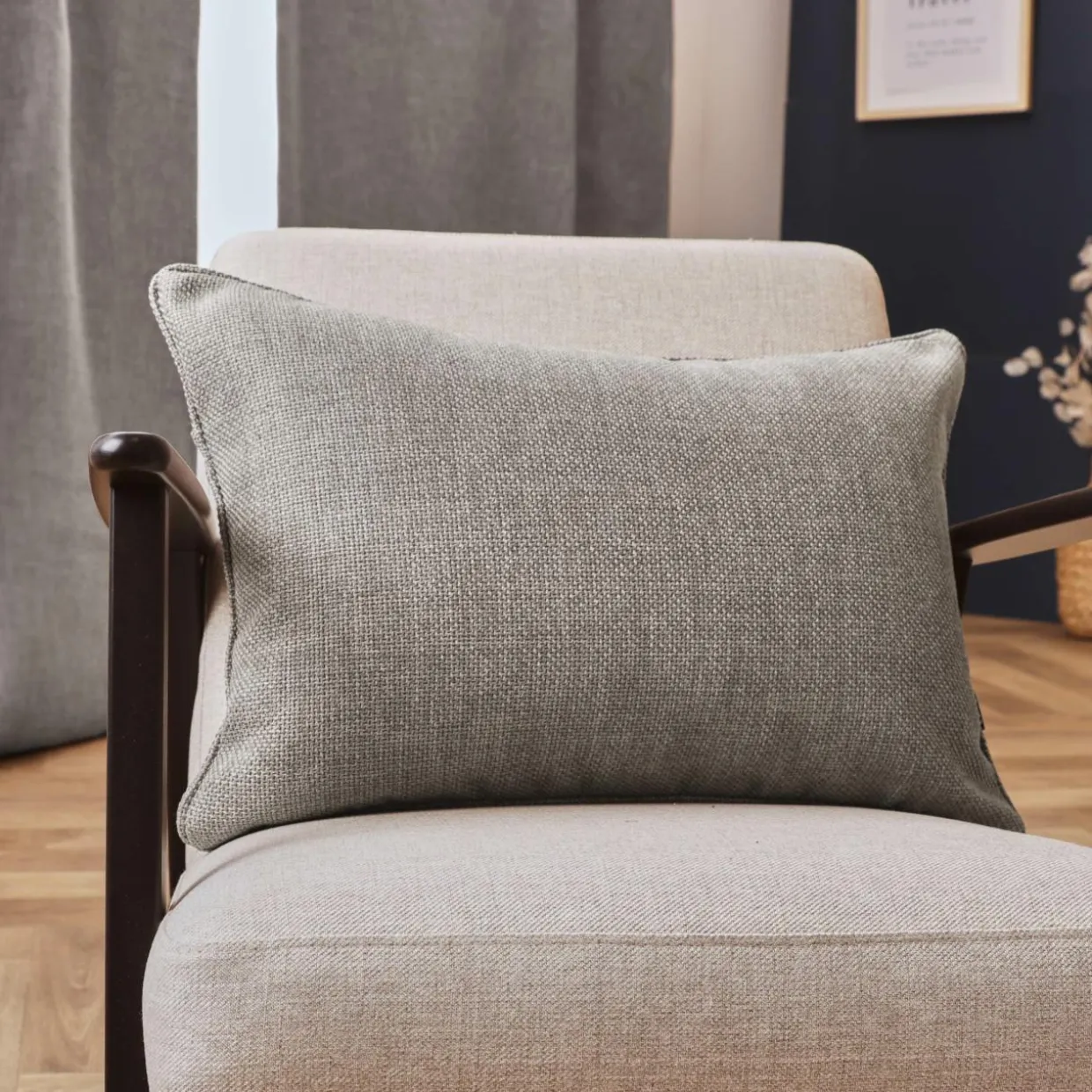 Coussin rectangulaire tissé (40 x 60 cm) Alba Taupe