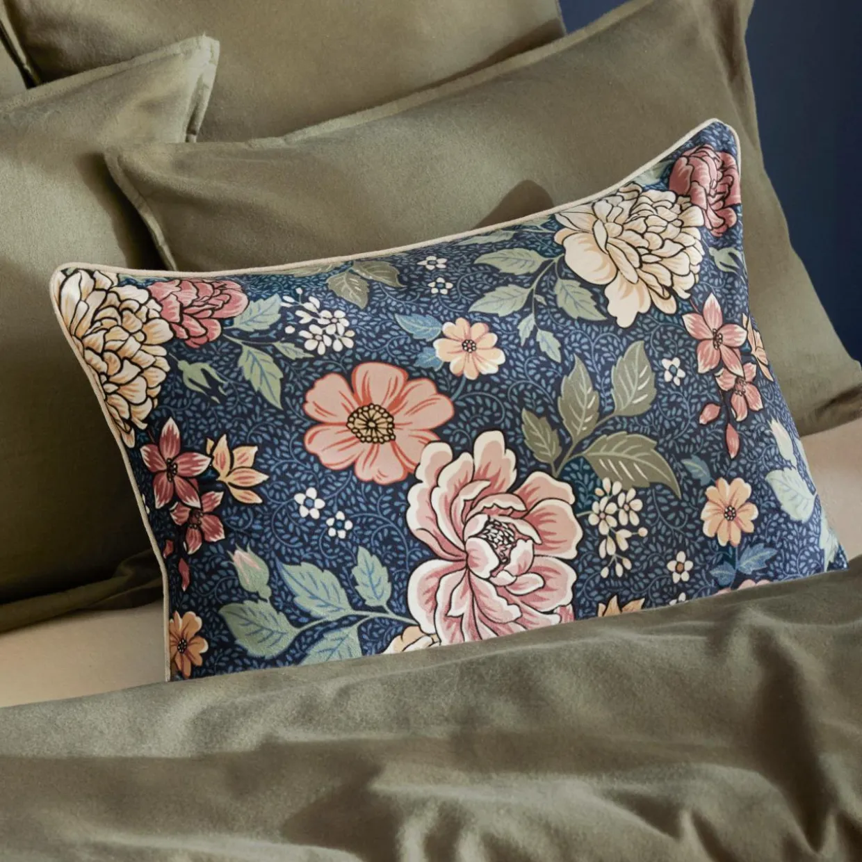 Coussin rectangulaire velours (40 x 60 cm) Dolores Rose