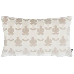 Coussin rectangulaire velours (30 x 50 cm) Luna Ecru