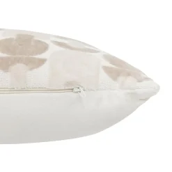 Coussin rectangulaire velours (35 x 75 cm) Luna Ecru