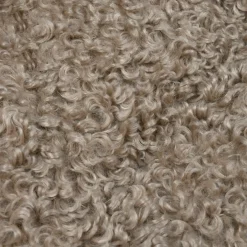 Coussin rond bouclette (40 cm) Cosylife Taupe