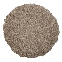 Coussin rond bouclette (40 cm) Cosylife Taupe