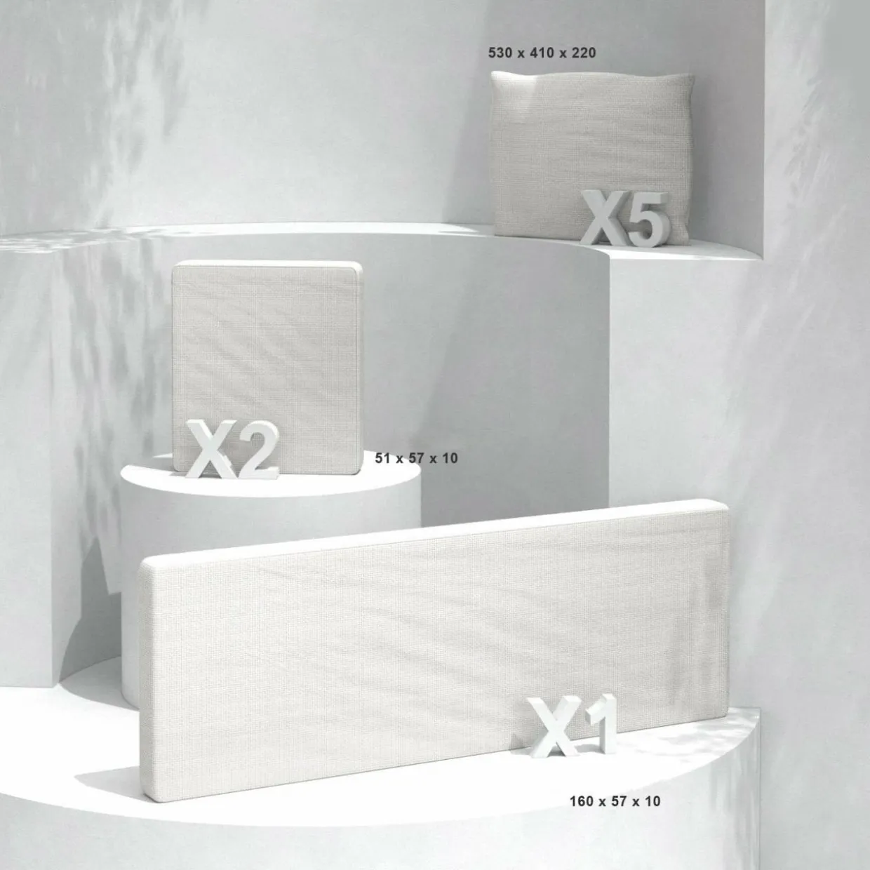 Coussins de remplacement pour salon de jardin Calvi 5 places Blanc