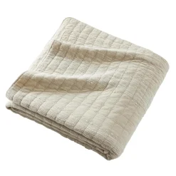 Couvre-lit coton matelassé (220 x 240 cm) Lena Beige sable