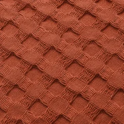 Couvre-lit coton nid d'abeille (180 x 220 cm) Maya Terracotta