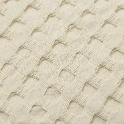 Couvre-lit coton nid d'abeille (220 x 250 cm) Maya Beige pampa