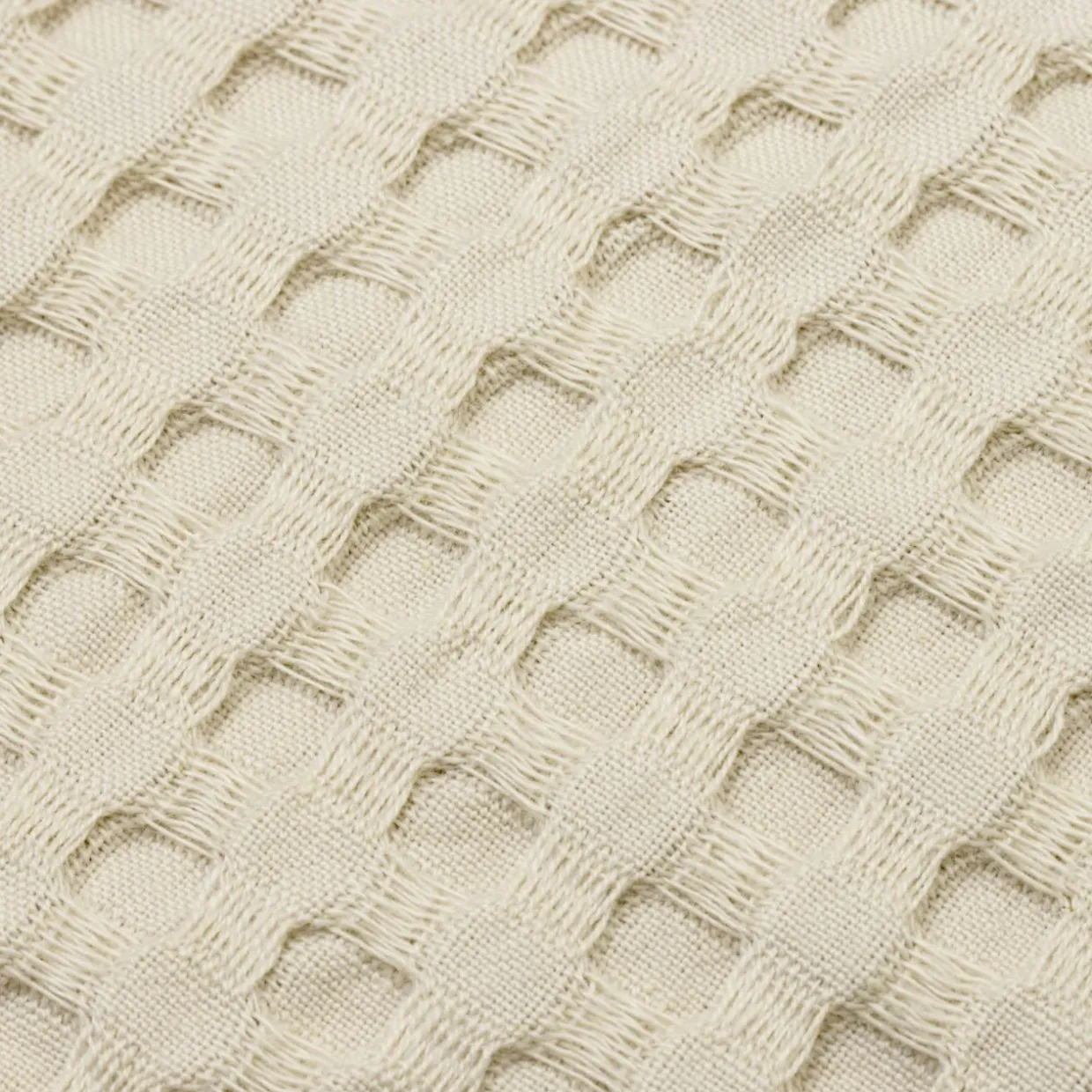 Couvre-lit coton nid d'abeille (220 x 250 cm) Maya Beige pampa