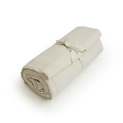 Couvre-lit coton tissé (180 x 220 cm) Léa Beige pampa