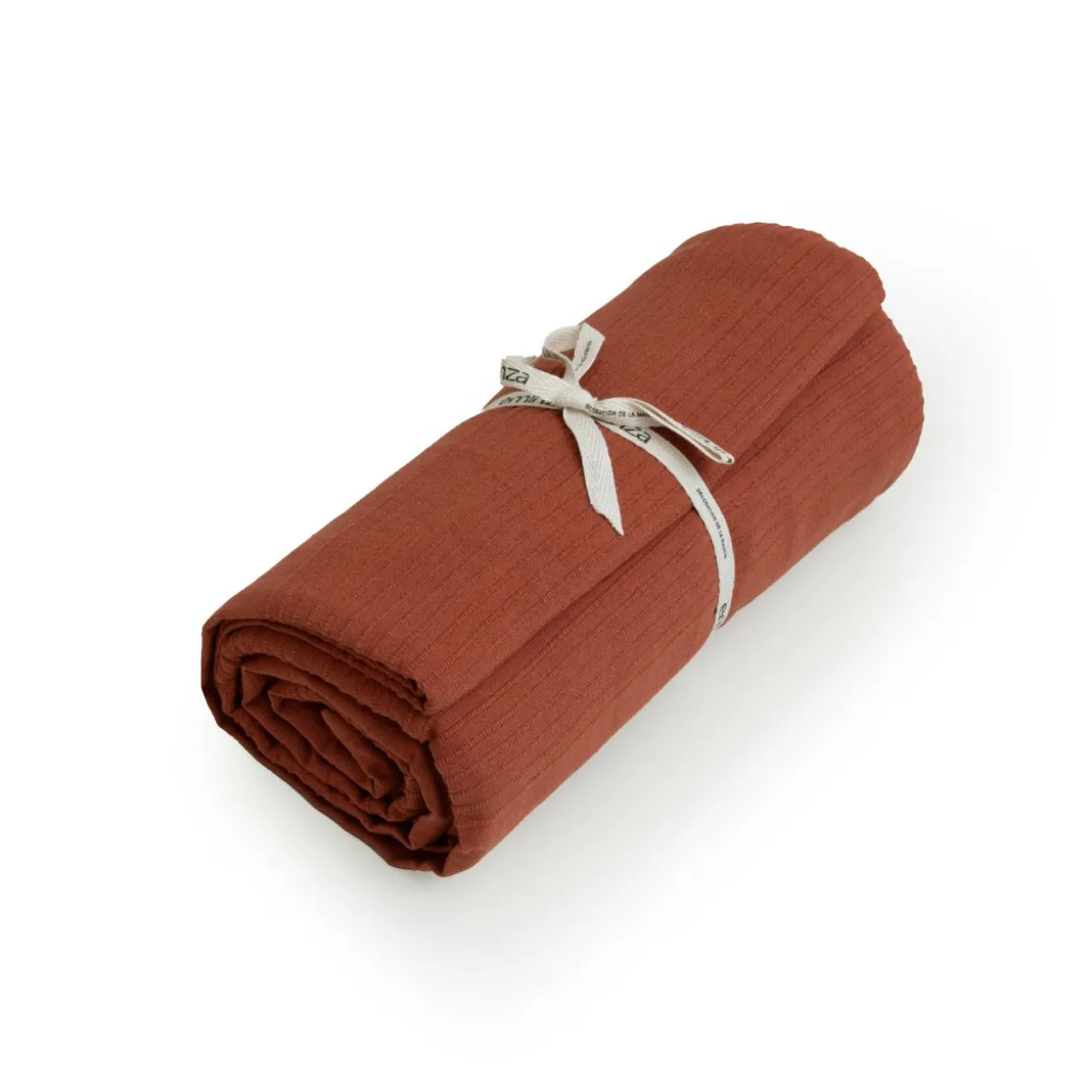 Couvre-lit coton tissé (180 x 220 cm) Léa Terracotta