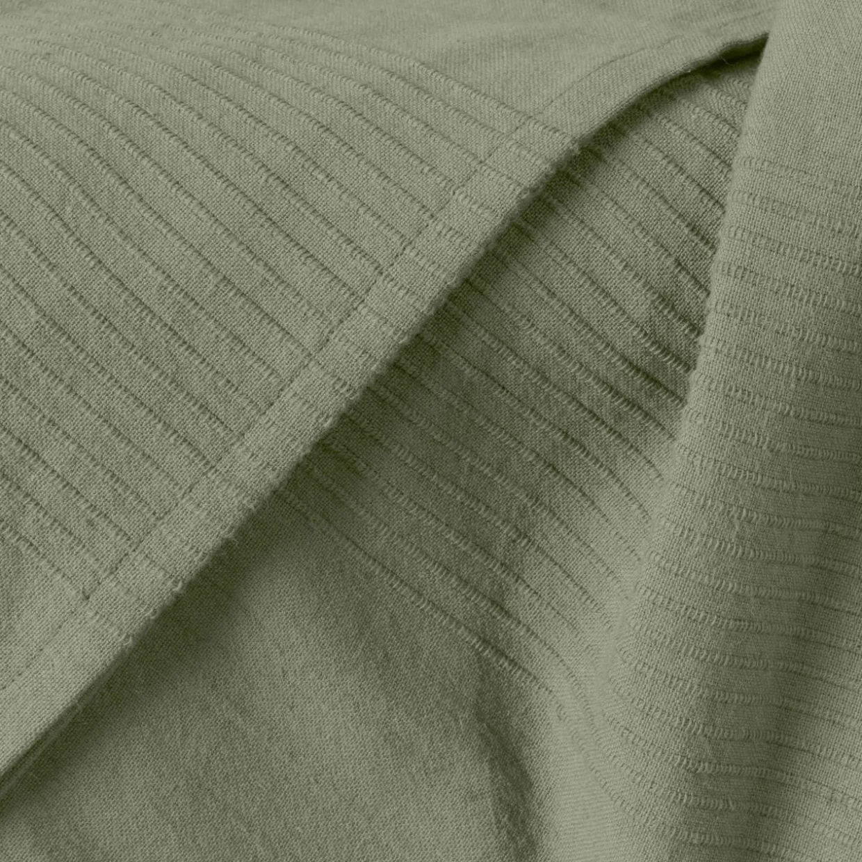 Couvre-lit coton tissé (220 x 250 cm) Léa Vert romarin